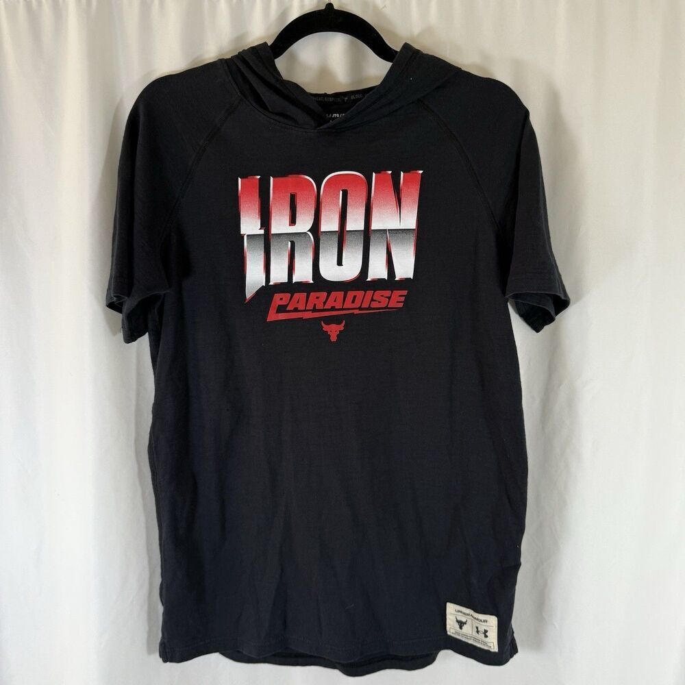 Iron Paradise Under Armour Hoodie Youth XL Black Short Sleeve 100% Cotton